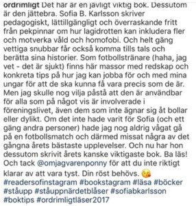 @ordrimligts recension av Stå upp när det blåser, på Instagram