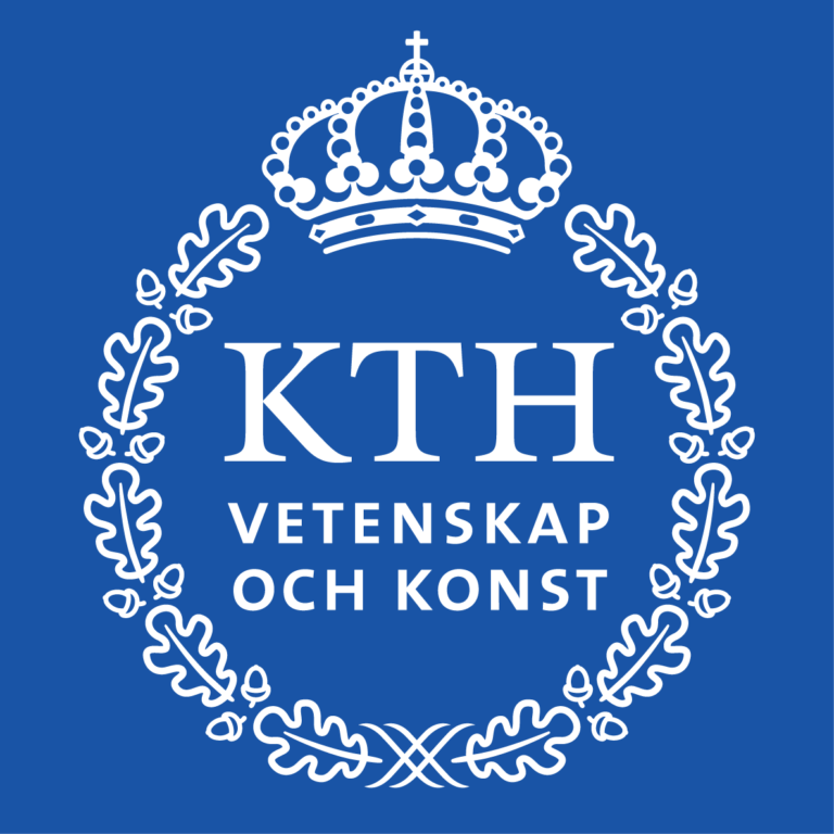 KTH:s logotyp i blått och vitt